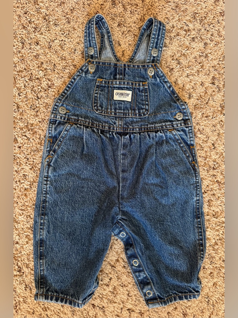 OshKosh B'gosh Blue Denim overalls size 3-6 months
